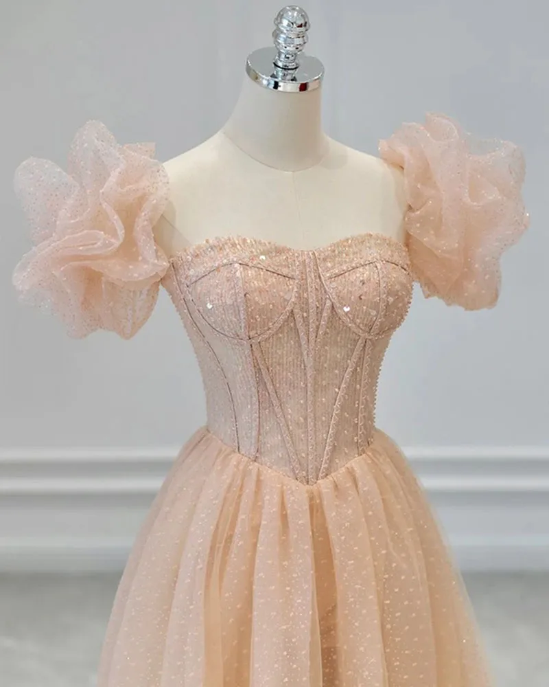 

Платье Quinceanera по индивидуальному заказу, вечерние платья для женщин, 2025, розовое эфирное длинное платье, платье принцессы для дня рождения