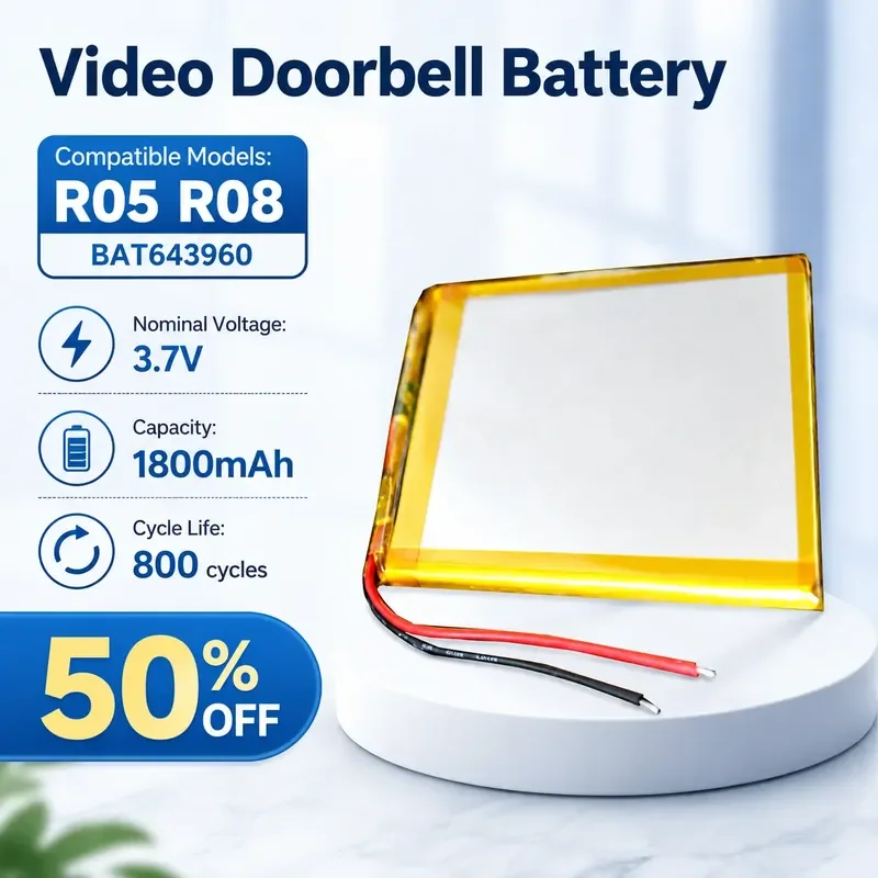 

For Yikang Smart Ding Dong R05 R08 Video Doorbell Battery BAT643960