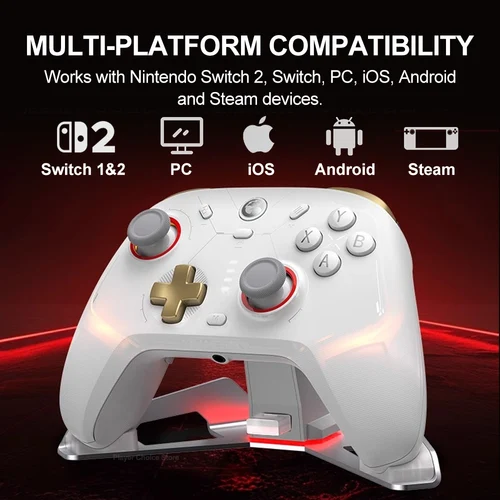 Imagen 2 del producto GameSir Cyclone 2 Pro Gamepads inalámbricos PC para Nintendo Switch 2/1 Windows Steam IOS Android controlador con varillas Mag-Res TMR