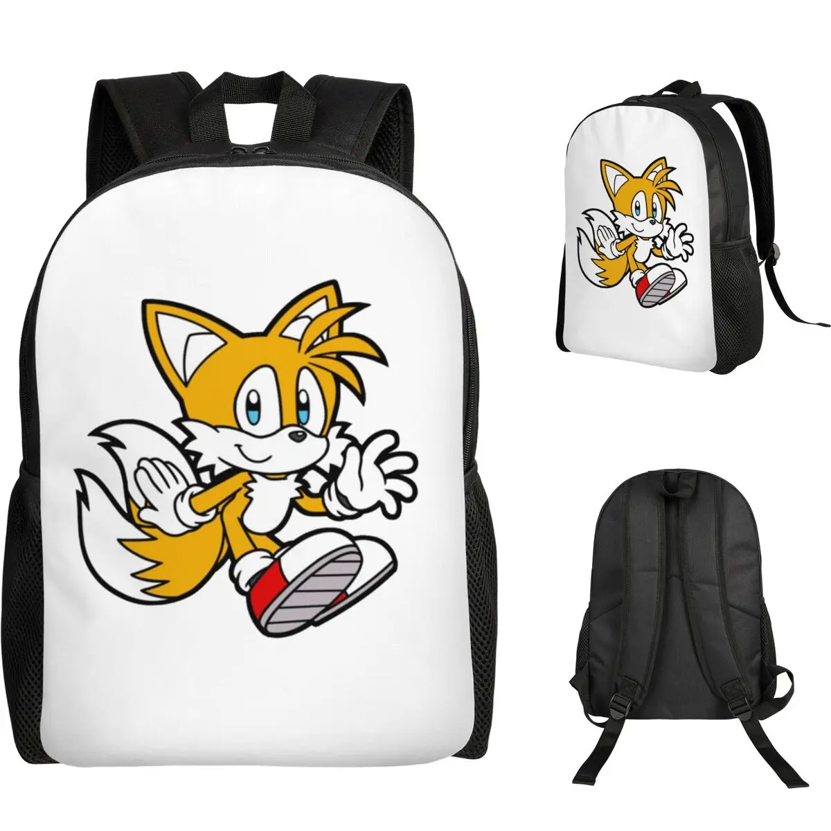 Miles Tails Prower Student Backpack School Bag Hiking Travel Daypack for Boys Girls Fashion Bookbag Shoulder Bags