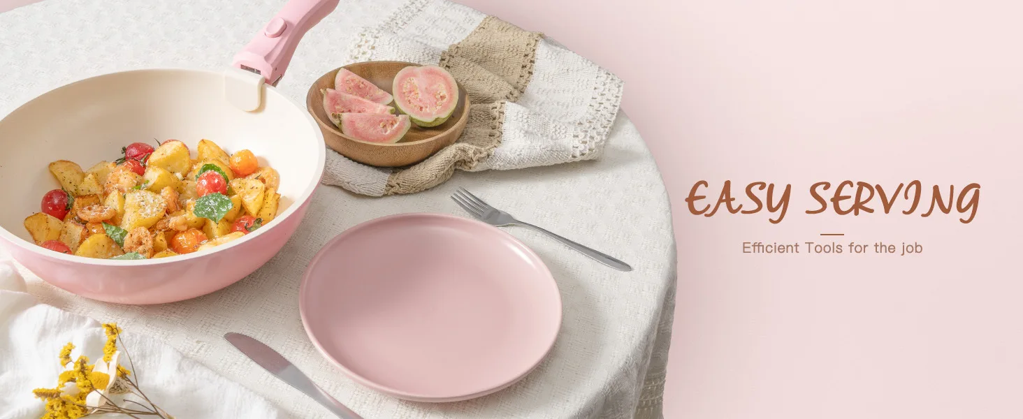 Cross-border non-stick pan Removable handle  Household ceramic coated  set Full set of frying  Milk pan