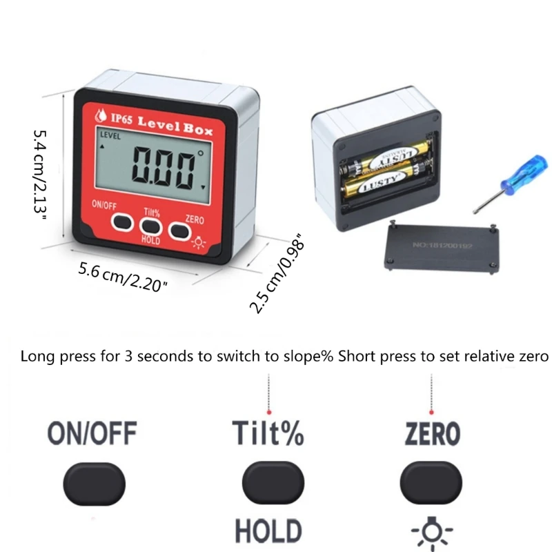 Tester livello del misuratore angolo digitale con base magnetica inclinometro del goniometro del livello del goniometro