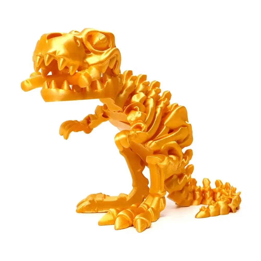 Cristal 3D Impresso Dinossauro de Cristal Rotativo Articulações Poseíveis 3D Impresso Tiranossauro Rex Boca Grande Flexível