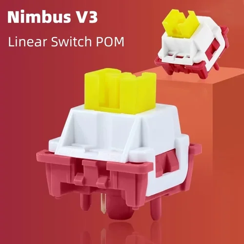 LEOBOG Nimbus V3 interruptores lineales 34gf 5Pin POM vástago eje amarillo para Juegos de PC Teclado mecánico MX interruptor prelubrado personalizado DIY