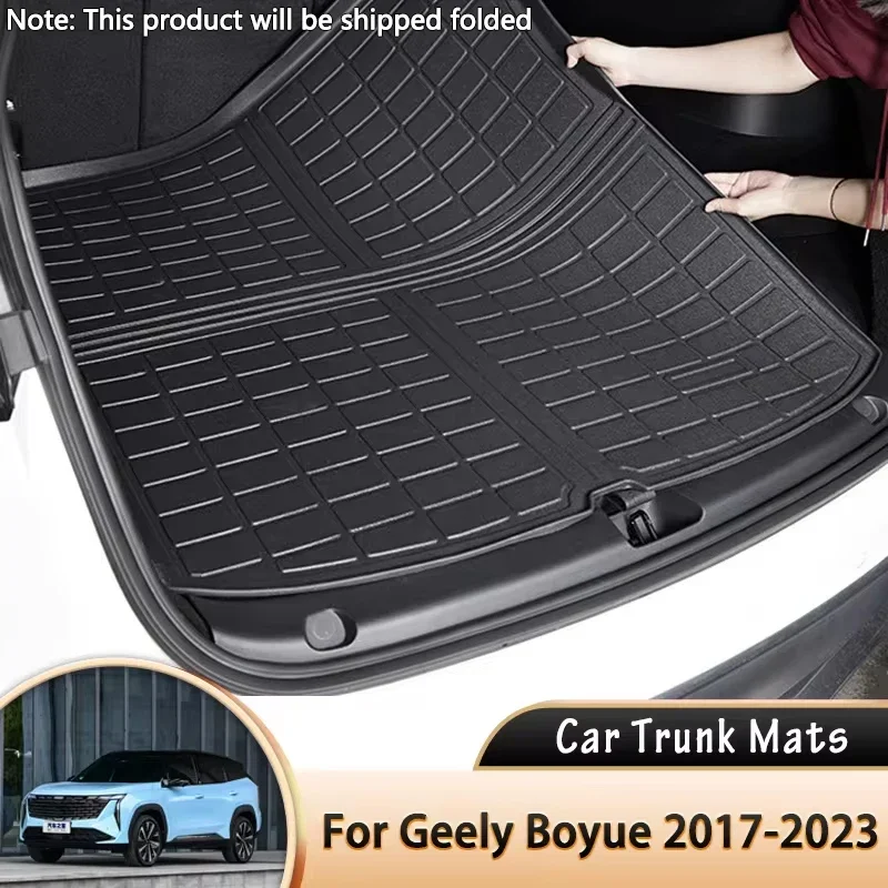 for Geely Boyue Emgrand X7 Sport Proton X70 Atlas 2017~2023 Car Trunk Mat Boot Cargo Liner Tray Rear Trunk Luggage Floor Carpet