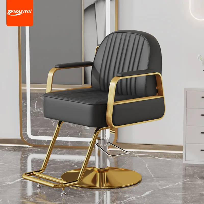 

Aoliviya Popular Black Warrior Barber Shop Chair Hair Salon Salon Salon Chair High-End Hair Cutting Chair Lifting and Rotating S