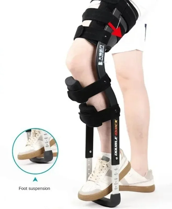 Support Free Rehabilitation Mobility Aids Knee Walker Single-Leg Telescoping Assisted Walking Training Stick Hands Free Crutch