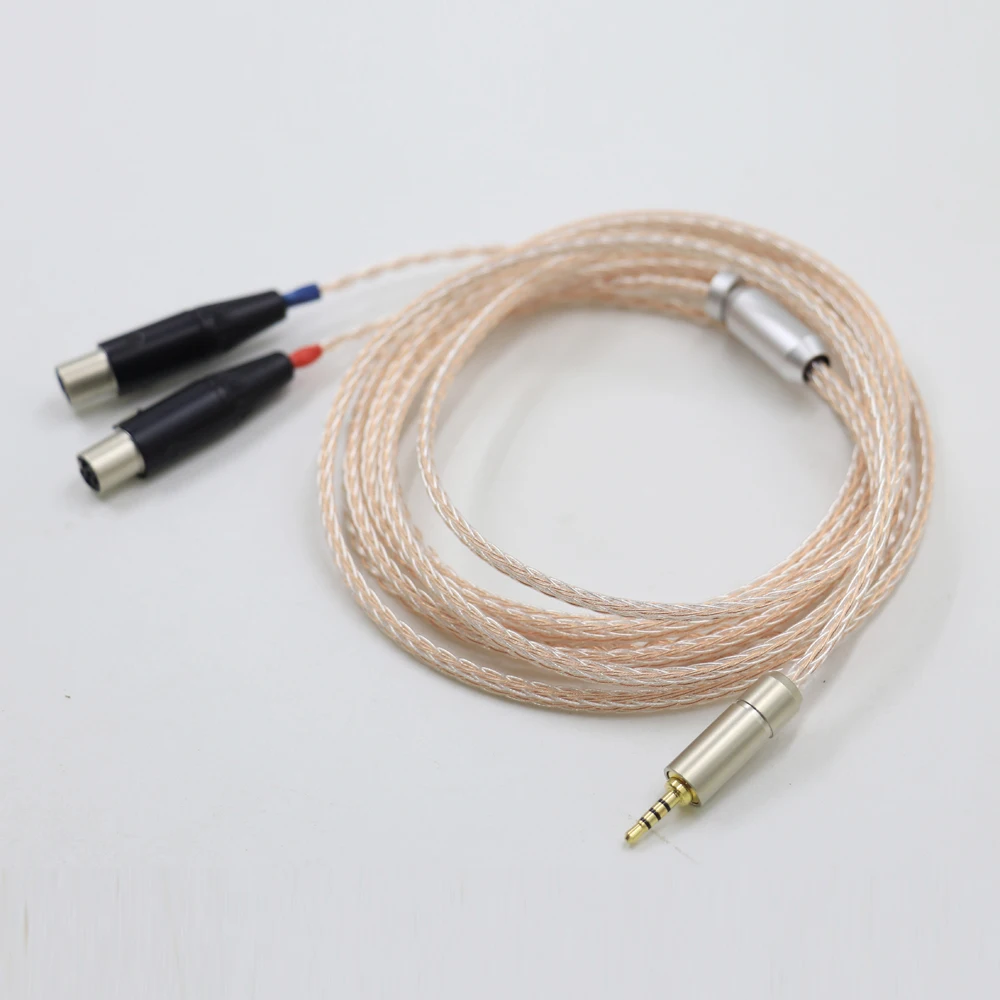 2.5mm XLR 16 Cores PC OCC Copper Silver Mixed Earphone Cable For Audeze LCD-3 LCD-2 LCD-X LCD-XC LCD-4z LCD-MX4 LCD-GX lcd-24