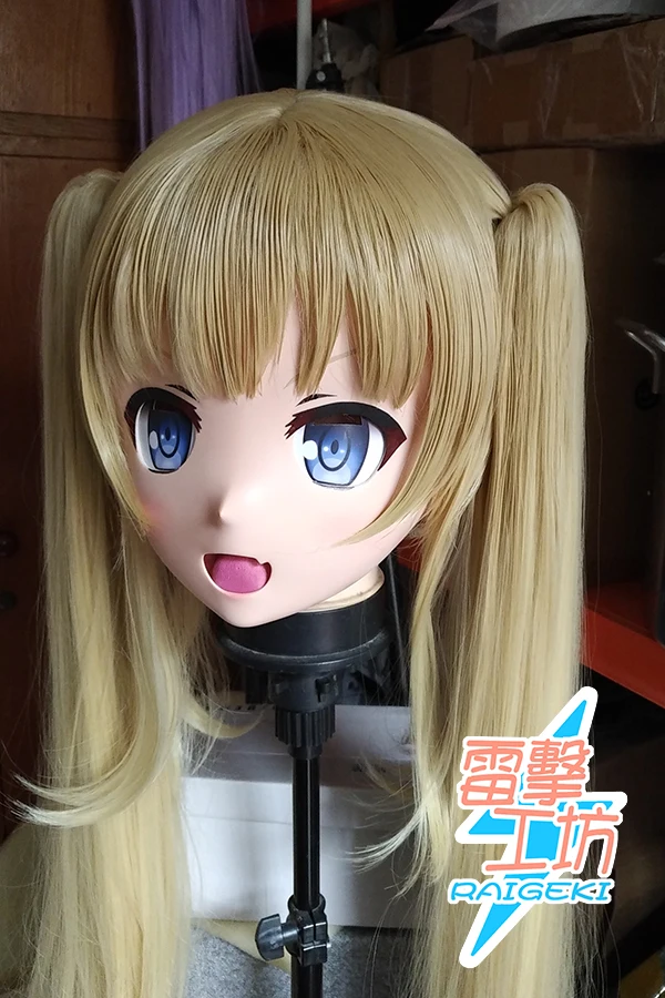 (KM9177) Handmade Female Sweet Girl Resin Crossdress Outfit Cosplay Japanese Animegao Role Play Kigurumi Mask