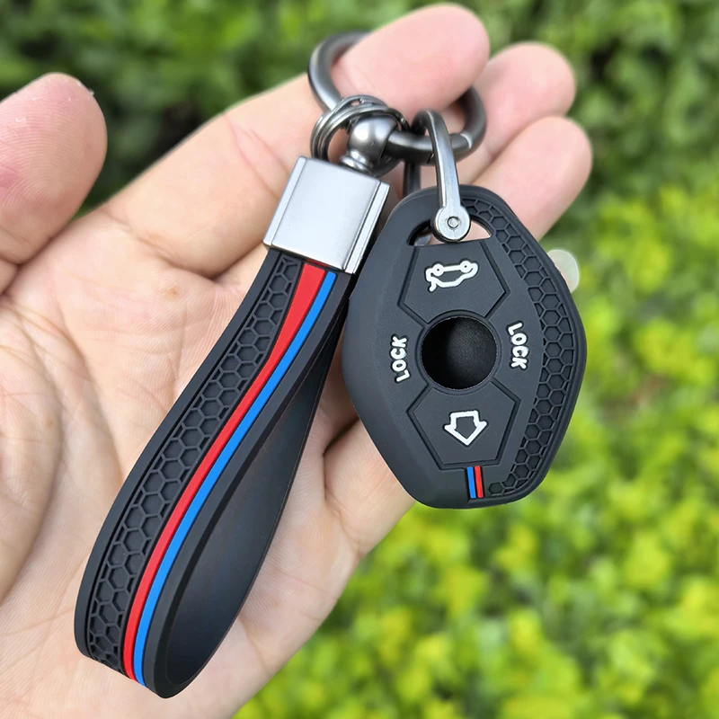 Silikon-Autoschlüsselhülle Schlüsselanhänger für BMW E46 E39 E53 X5 X3 E83 X3 Serie 7 5 3 330i Zubehör Schlüsselanhänger