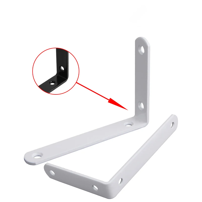 2 個 90 度 L 字型鉄素材白黒色木製棚ブラケットヘビーデューティ壁棚サポート