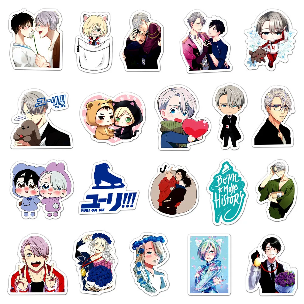 10/50PCS Japanese Manga Anime YURI!!! on ICE Main Character Katsuki Yuri Yuri Plisetsky Decorative Waterproof Sticker Kids Toy view 6