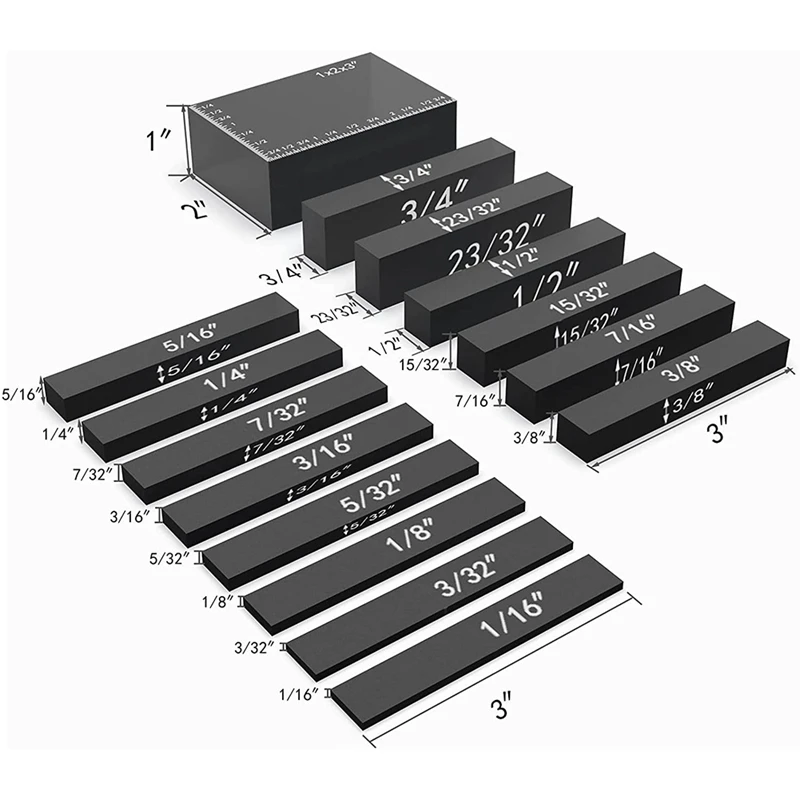 Ensemble de Jauges de Précision en Aluminium, Barres de Réglage de Table de Routeur, Accessoires de Scie, Outils, 15 Pièces