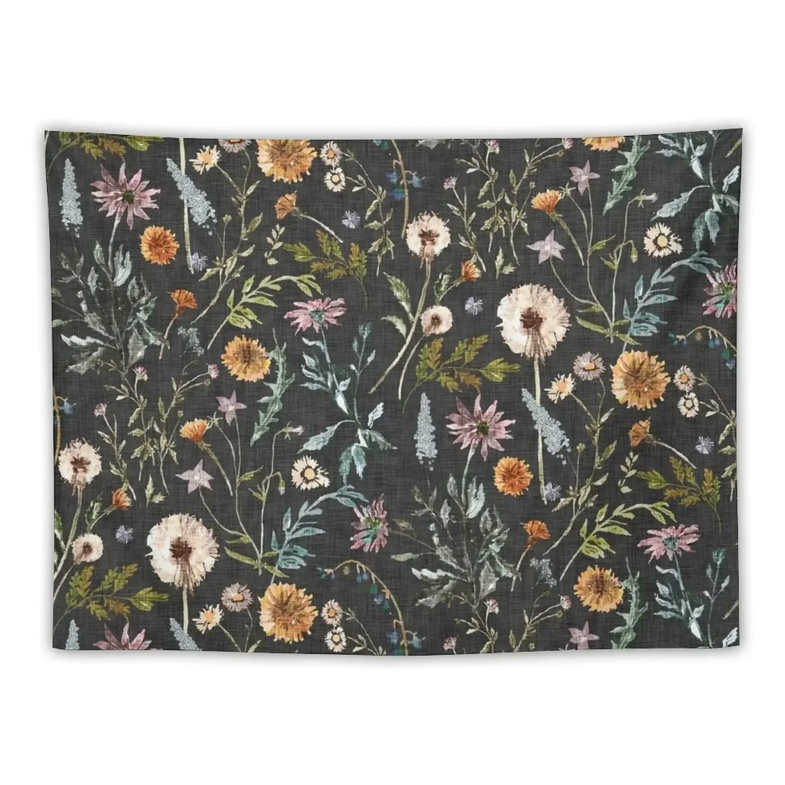 Wylde Fleur (black) Tapestry Aesthetics For Room Kawaii Room Decor House Decoration Things To Decorate The Room Tapestry