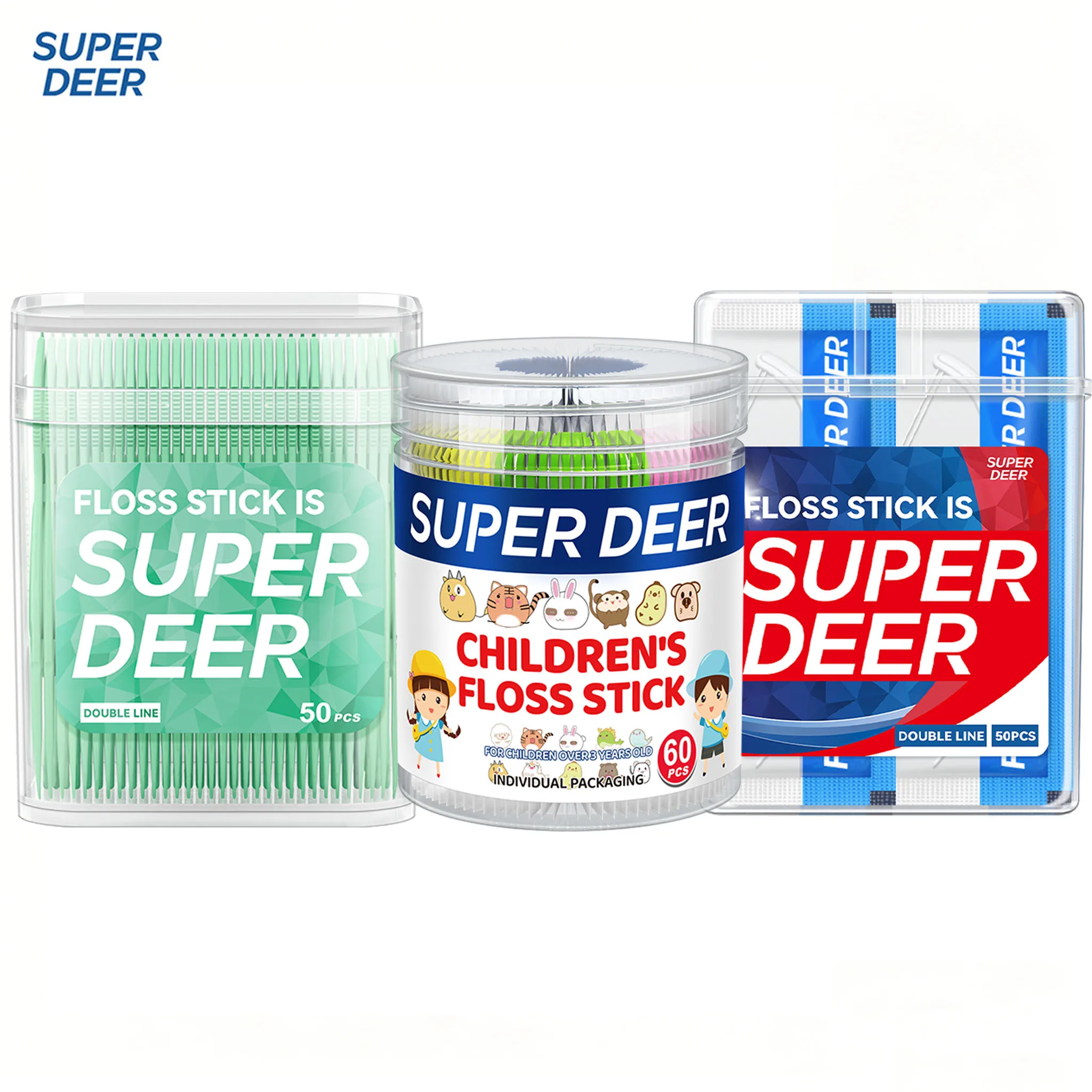 

Super Deer 50pcs Dental Floss Picks Independent Packaging Portable Box Set Kids Adult Dental Floss Sticks Oral Care Tools