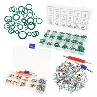 Juego de juntas tóricas para aire acondicionado automotriz, 270 Uds., Kit de sellado de goma, 100 Uds., núcleo de válvula de CA R12 R134a, reparación de línea de refrigeración para coche