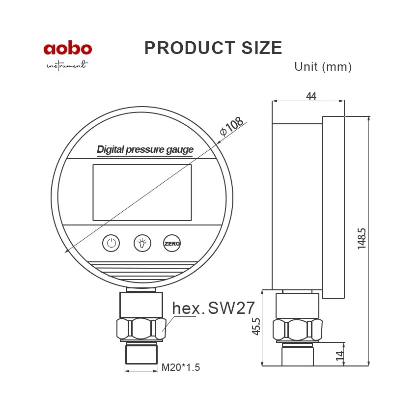 Hot Sell Digital Pressure Gauge Meter Manometer Master Gauge Digital