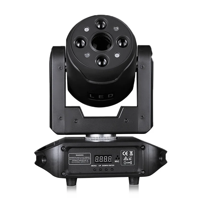 Luce da palco con motivo laser a prisma 4 + 4 + 1, flash a testa mobile con luce soffusa a LED colorata a barra