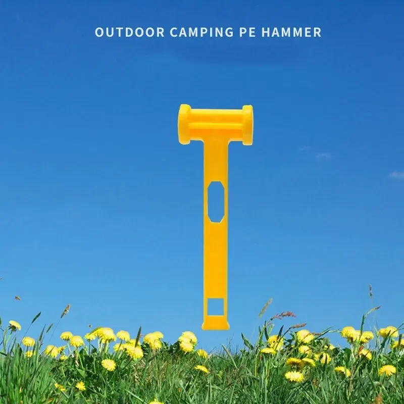 Outdoor Camping Multifunctional PE Plastic Hammer Nail Hammer Ultra-light Portable Awning Tent Hammer Nail Hammers