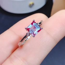 Natural Alexandrite lady's RING 925 Sterling Silver Princess square new style recommendation 1.5ct