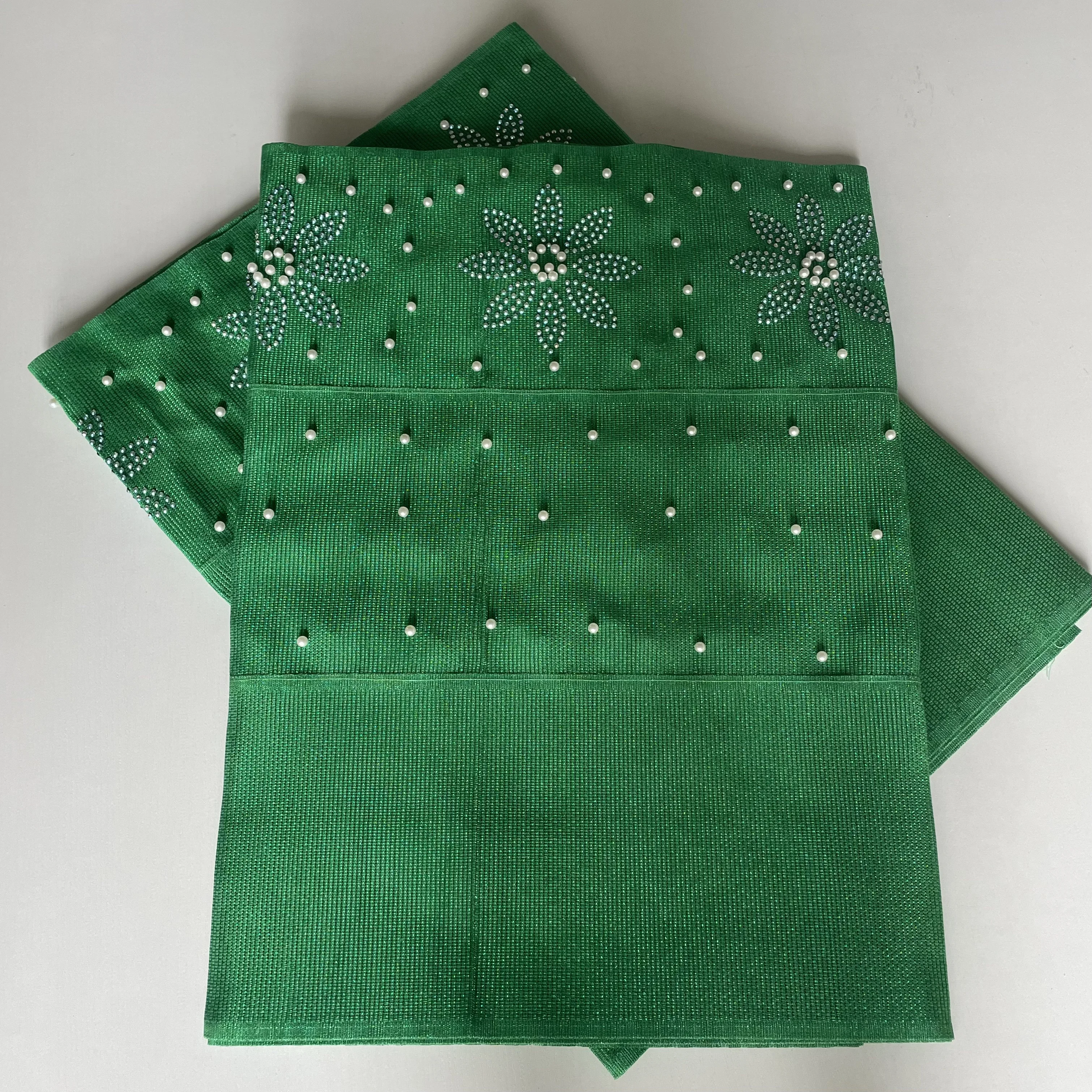 2026 Nigerian Fashion Aso Oke Auto Gele Headtie 2Pieces/pack African Gele Head Tie Women Hairtie Shawl Wraps Fabric For Oufits