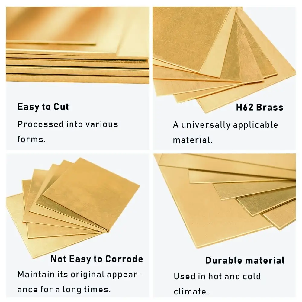 New Copper Brass Plate Sheet 0.5mm 0.8mm 1mm Multiple Sizes Brass Sheet Brass Plate