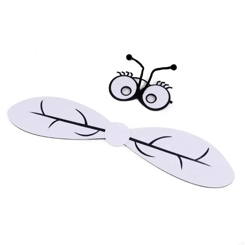 플라이 마스크가있는 Y3NE 버그 윙 할로윈 코스프레 의상 곤충 의상 액세서리 여성, 남성 및 어린이를위한 2Pcs 플라이 의상