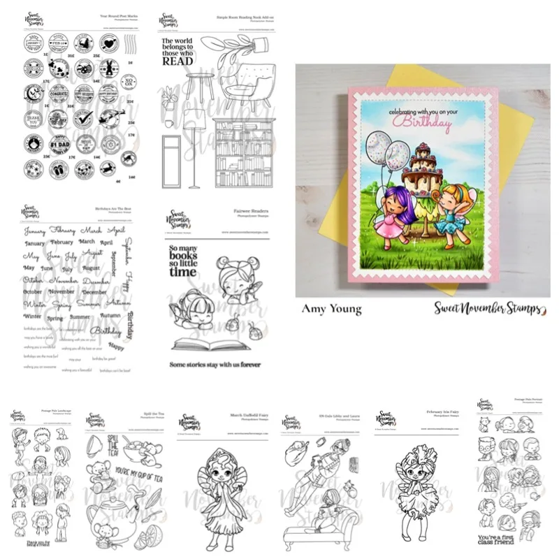 Birthdays Room Read Nook Fairy Tea Silicone Stamps Metal Cutting Dies Scrapbooking Stencil Photo Album Card DIY Paper Embossing