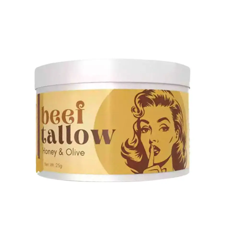 

New 25g Beef Tallow Face Moisturizer Whipped Beef Tallow & Honey Balm Face & Body Skin Care Grass Fed Grass Finished Skin care