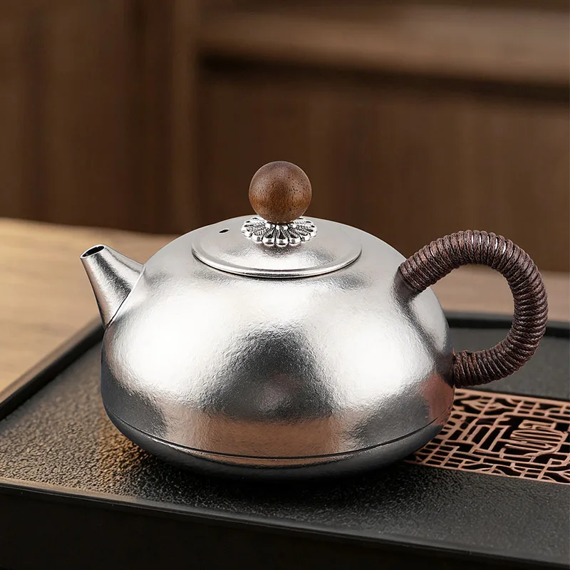 420ml Pure Titanium Teapot with Anti-scratching Handle,Antibacterial,Preserving freshness,Lightweight,and mold-resistant Tea Set