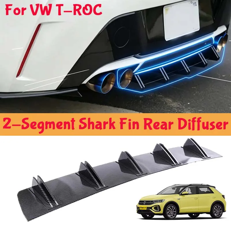 For VW T-ROC Shark Fin Rear Diffuser Split Chassis Spoiler Auto Aerodynamic Parts Aerodynamic Modification
