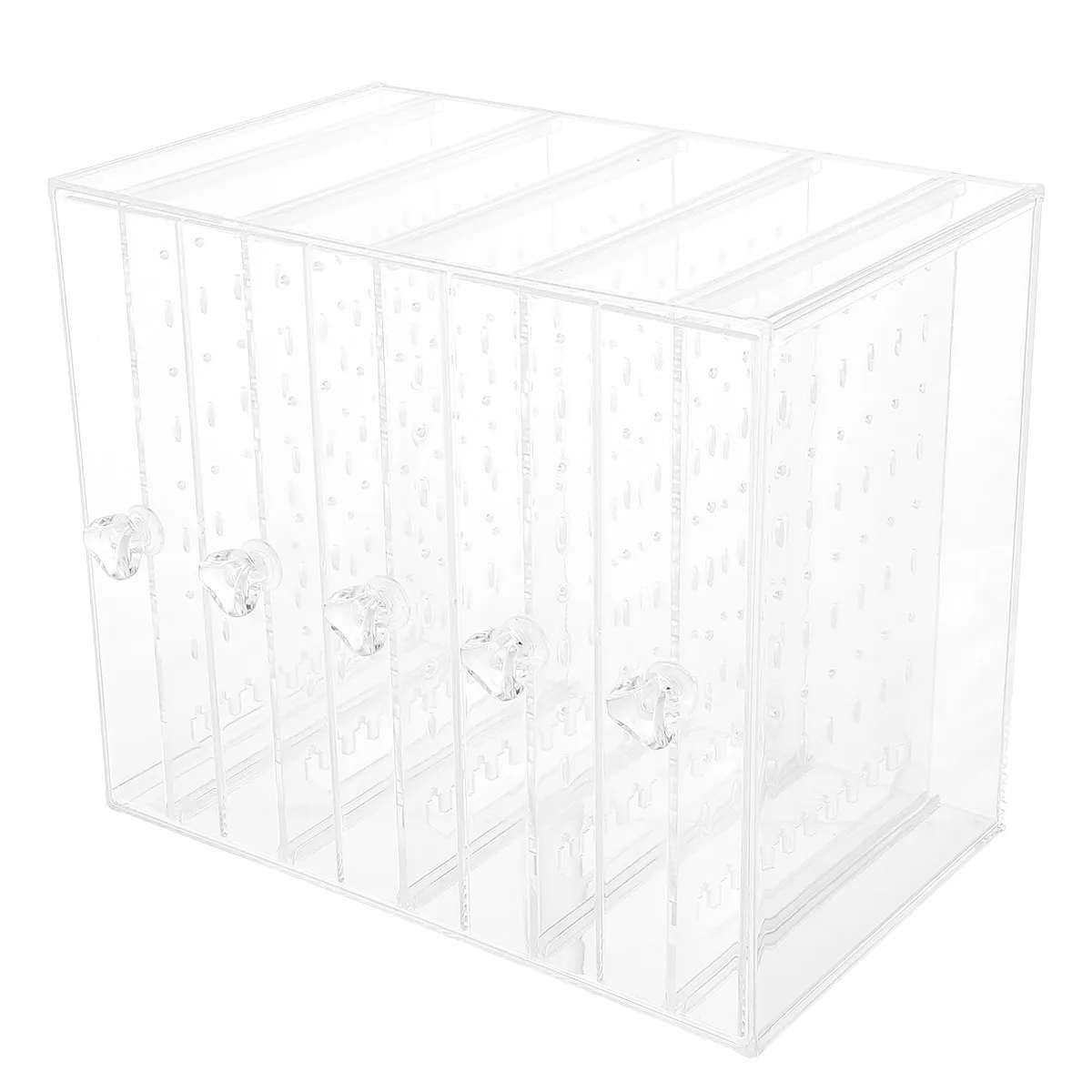 1Pcs Transparent Earring Storage Box Spacious Drawer Design Jewelry Organizer for Earrings Necklaces Art Supplies