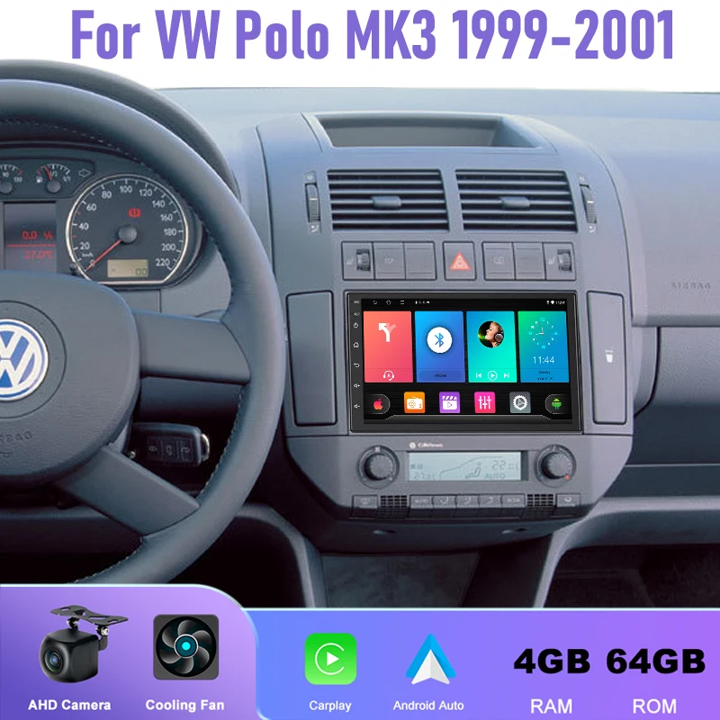 

7'' 4+64GB For VW Polo MK3 1999-2001 Car Radio Android 15 Auto Support Wireless Apple Carplay Stereo Head Unit GPS Navi