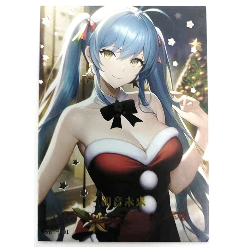 Anime Goddess Story Rem Kamado Nezuko Sakurajima Mai Character Bronzing Collection Flash Card Cartoon Toys Christmas Gift