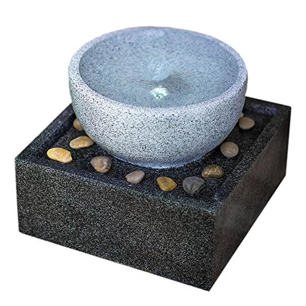 

Modern Adjustable Vortex Fountain with LED Lights Outdoor Water Feature 19"x19"x14" 27lbs
