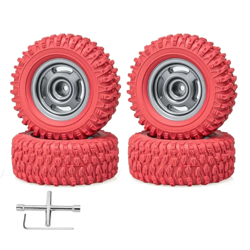 Aluminum 1.45 Inch Wheel Crawler Tires 4PCS 65*25mm Tyre for 1/18TRX4M SCX24 RC Cars