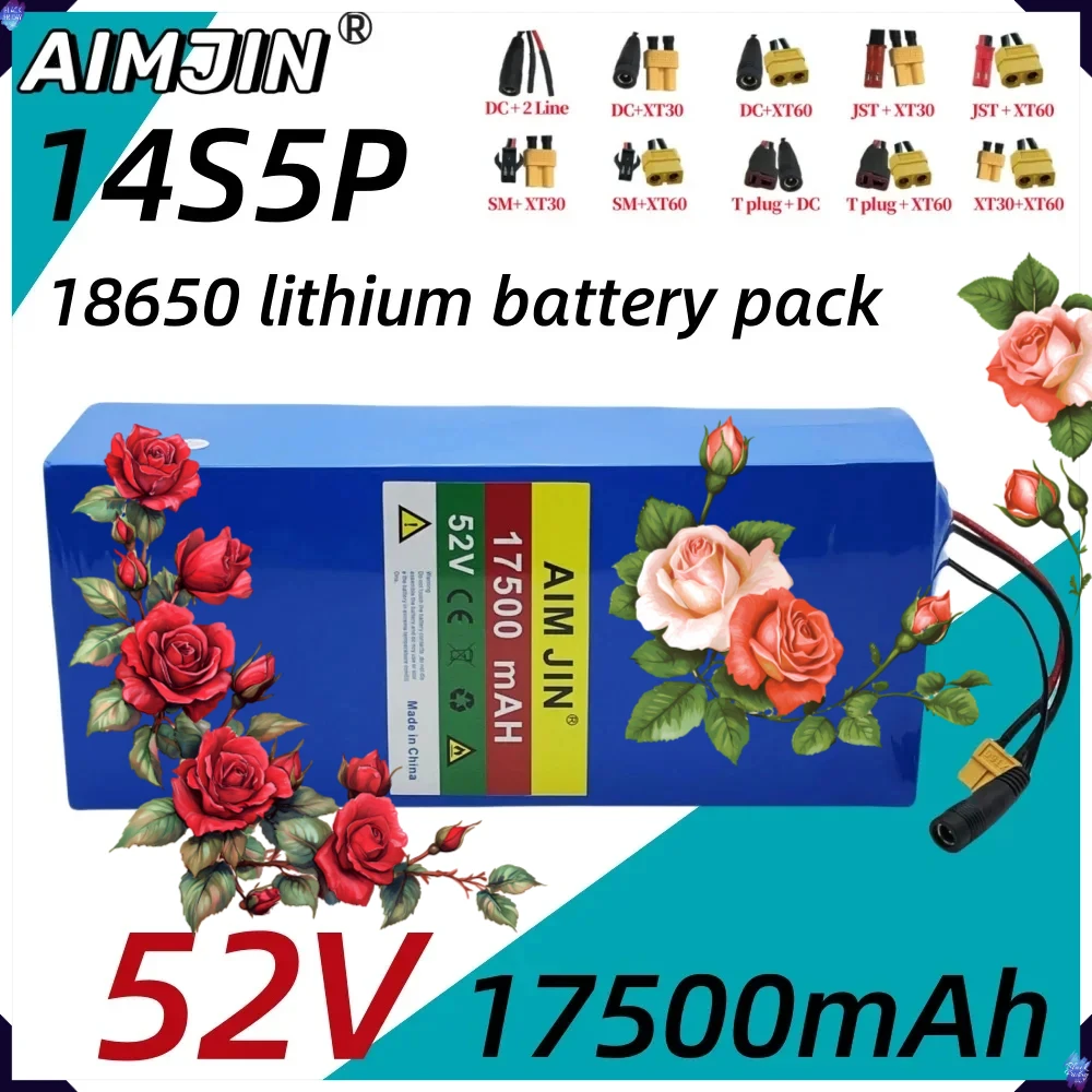 

✅ ！！！~ 52V 17500mAh 14S5P 18650 Lithium Battery with BMS High-Power for Electric Scooters Mountain Bikes