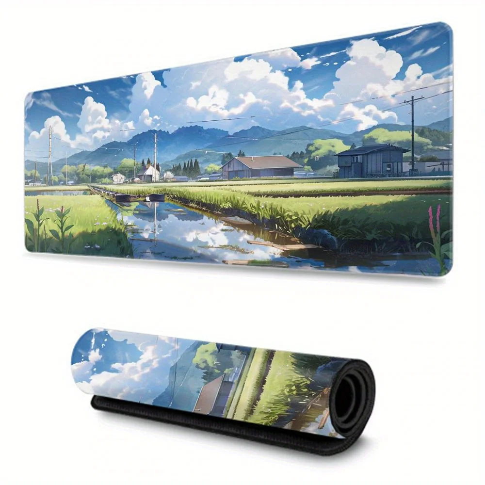 Country Road Mouse Pad - Creative Design, Thick Non-Slip Rubber Base, Precision Stitched Edges, Washable Surface for Gaming