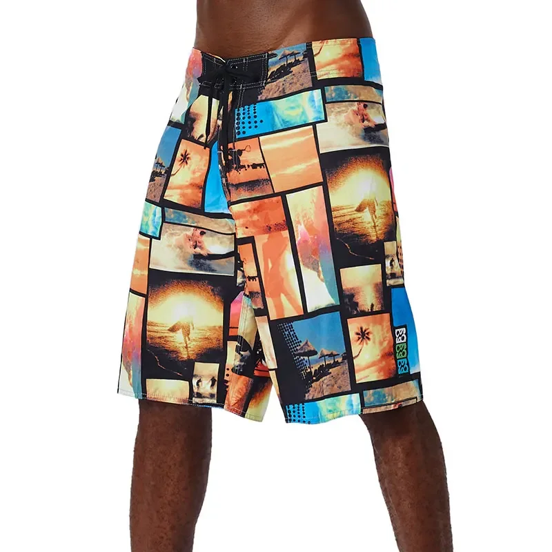 2024 Summer Hawaiian Beach Shorts Holiday Casual Colorful Plaid Print Sportswear Quick Drying Trunks Ice Shorts Hawaii Swimsuit