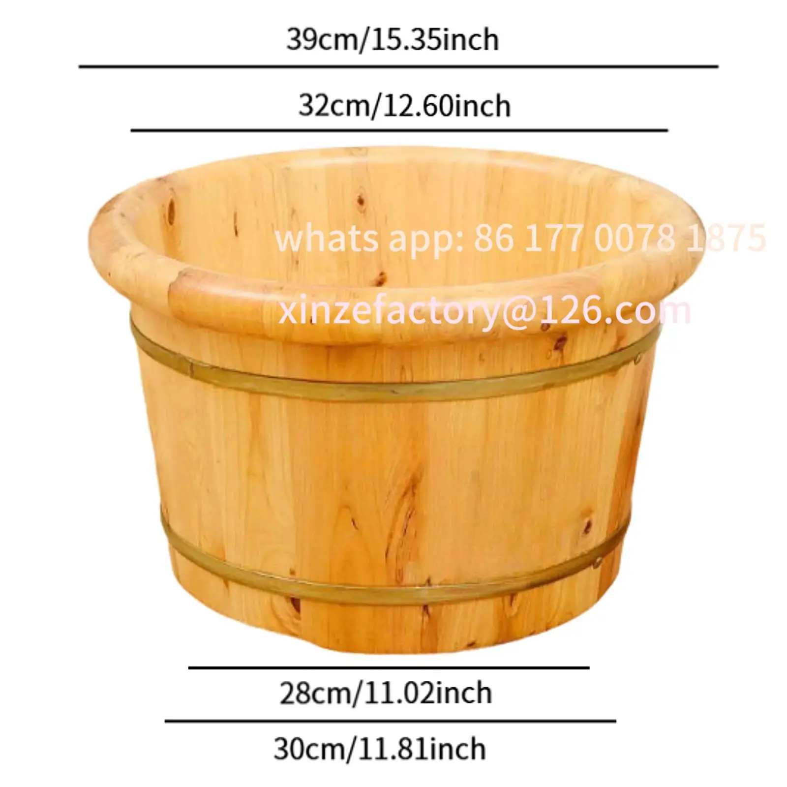 

Customizable wooden foot bath tub with massage effect