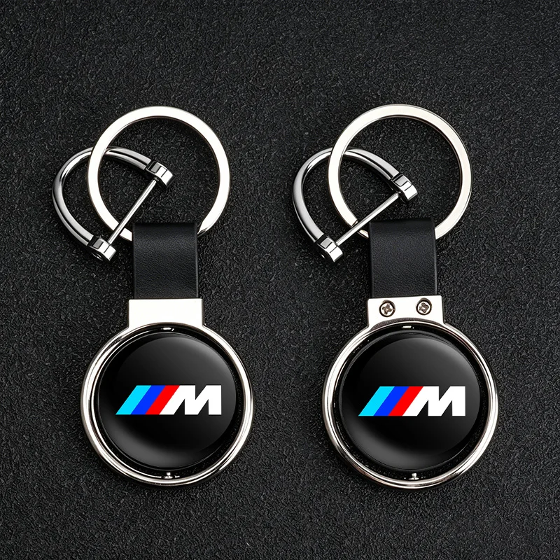 Car Keychain Double sided circular pendant Metal Alloy keyring For BMW M Emblem M2 M3 M5 X1 X3 X5 X6 E46 E39 E36 E60 Accessory