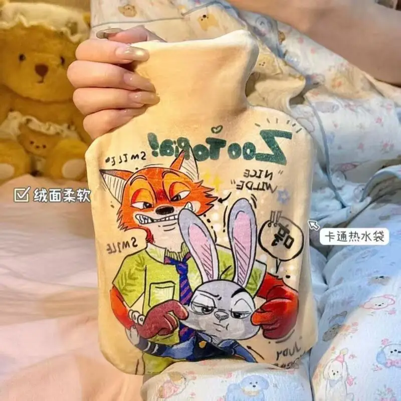 1000Ml Disney Zootopia Judy Hopps Nick Wilde bolsa térmica de relleno de agua de felpa invierno cálido manos pies desmontable amigo regalo de cumpleaños