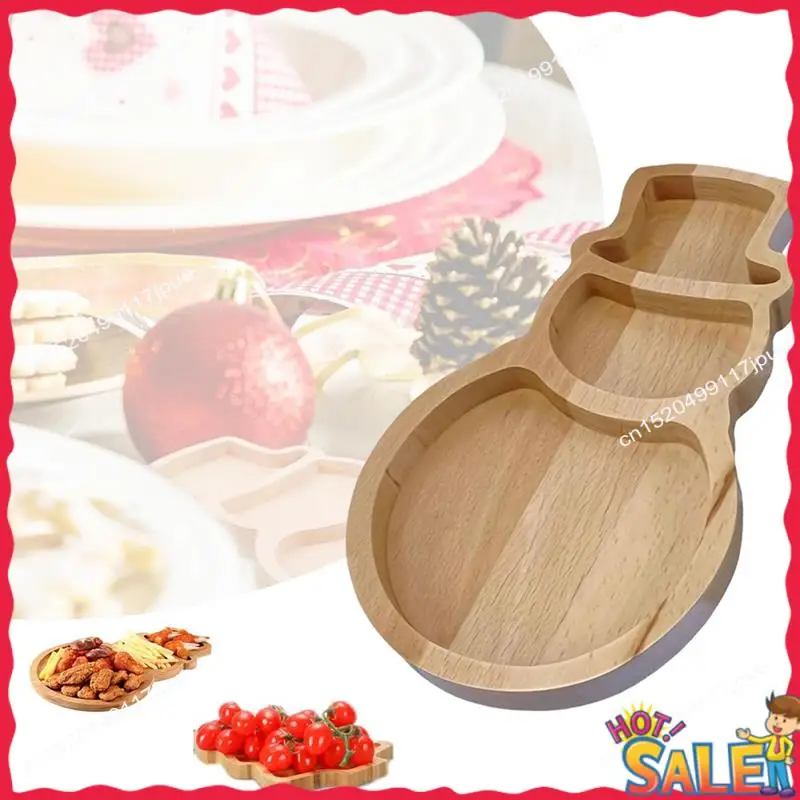 Tablero de bandeja de madera de muñeco de nieve BOFO, tablero de charcutería de Navidad de madera, bandeja pequeña de queso de madera, tabla de cortar de madera