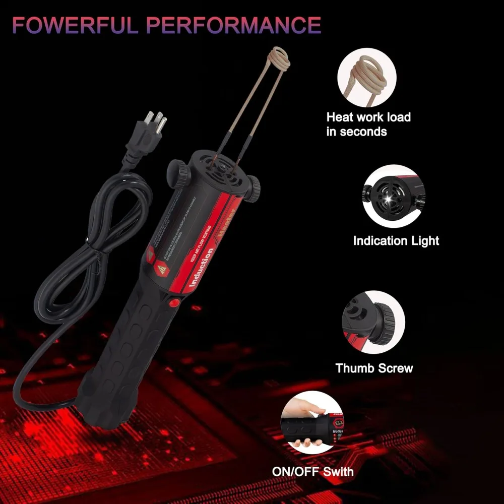 الأفضل - مجموعة سخان الحث المغناطيسي، إزالة مسامير سخان التعريفي 1100 وات 110 فولت، أداة الحث الحراري لإزالة المسمار الصدئ-جديد