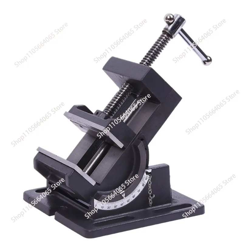 High Clamping Force 75mm & 100mm Tilting Drill Press Vice Manually Operated Stable Base Adjustable Angle Machine Tools Accessory
