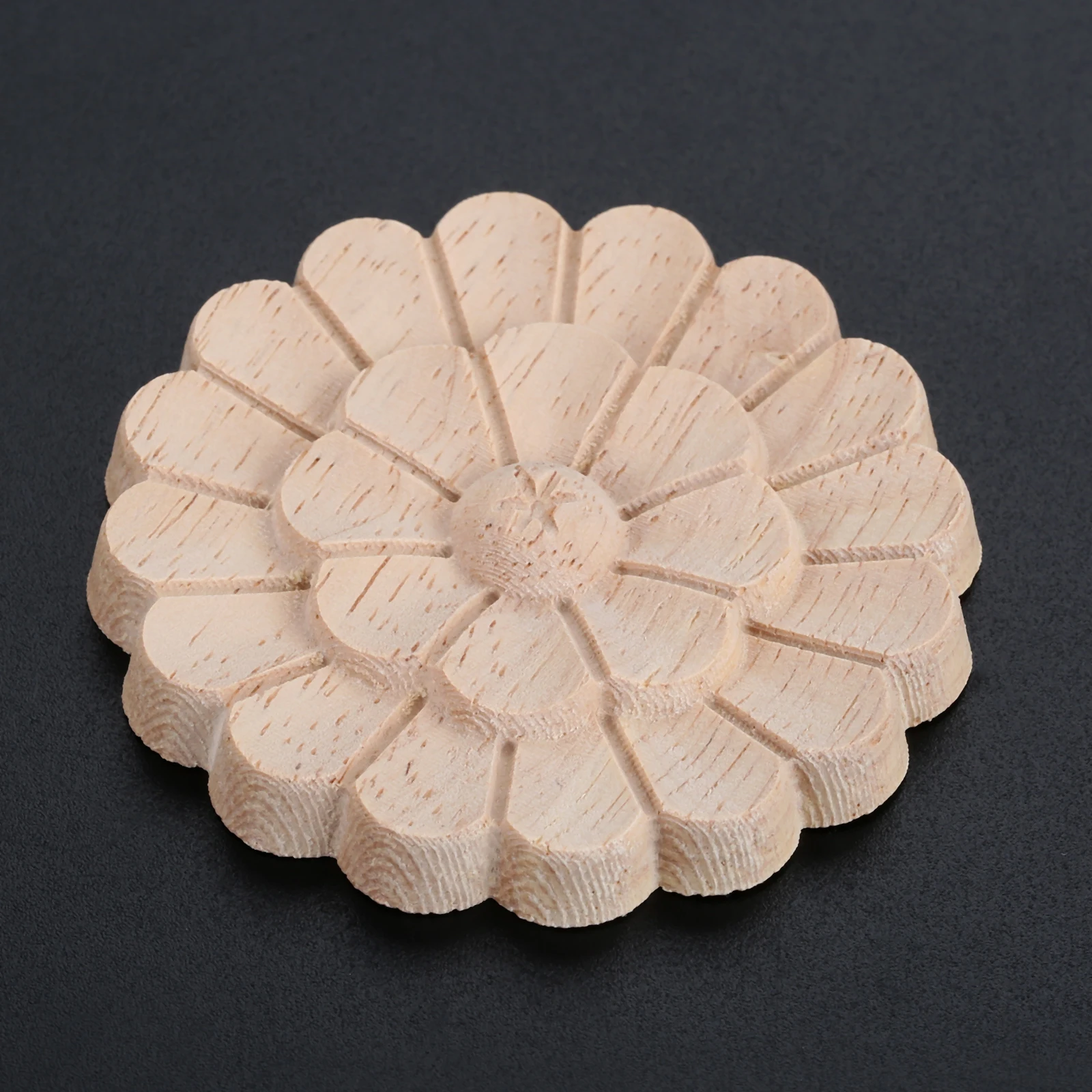 나무 조각 온레이 아플리케, 도색되지 않은 나무 장미 조각 가구 데칼, 문 벽 거울 벽난로 침대 DIY 장식, 5 개, 6cm