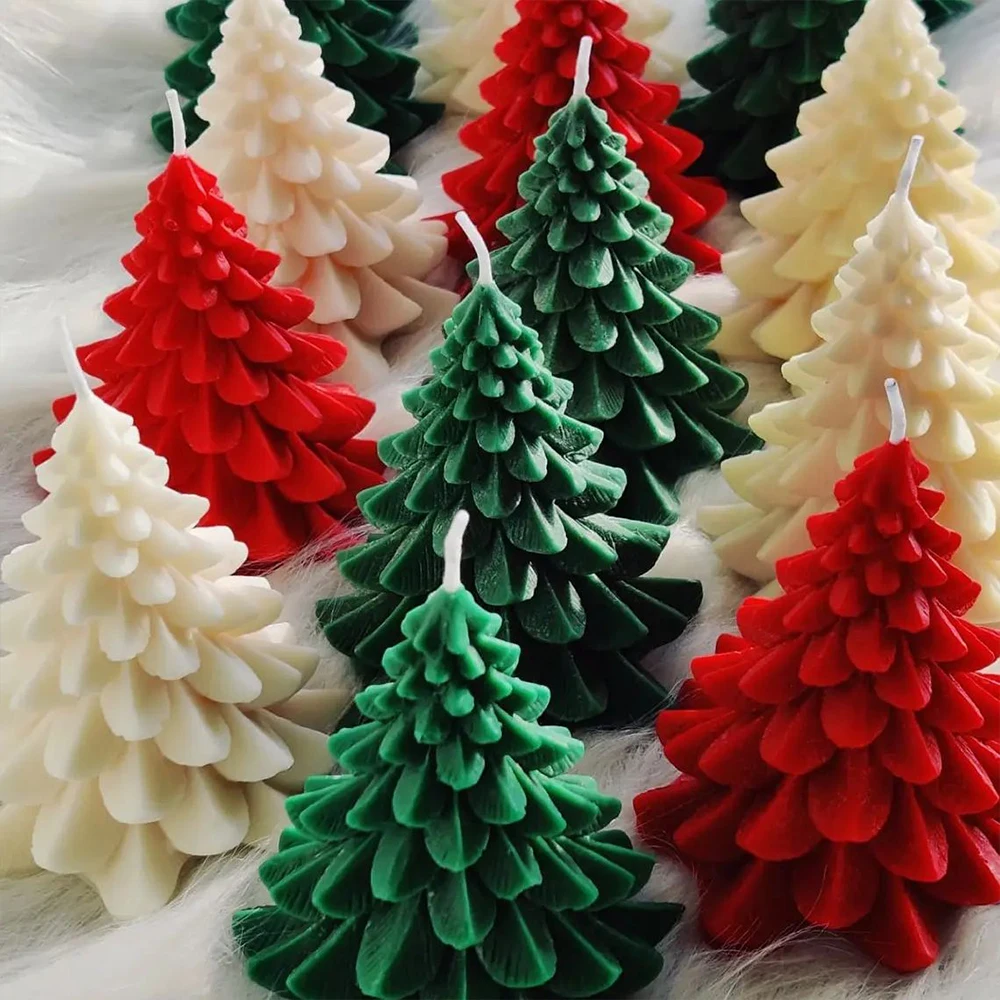 3D decorazioni natalizie stampo per candele per fai da te candela profumata resina gesso stampo in Silicone fiocco di neve alce albero mestiere stampo decorazione della casa