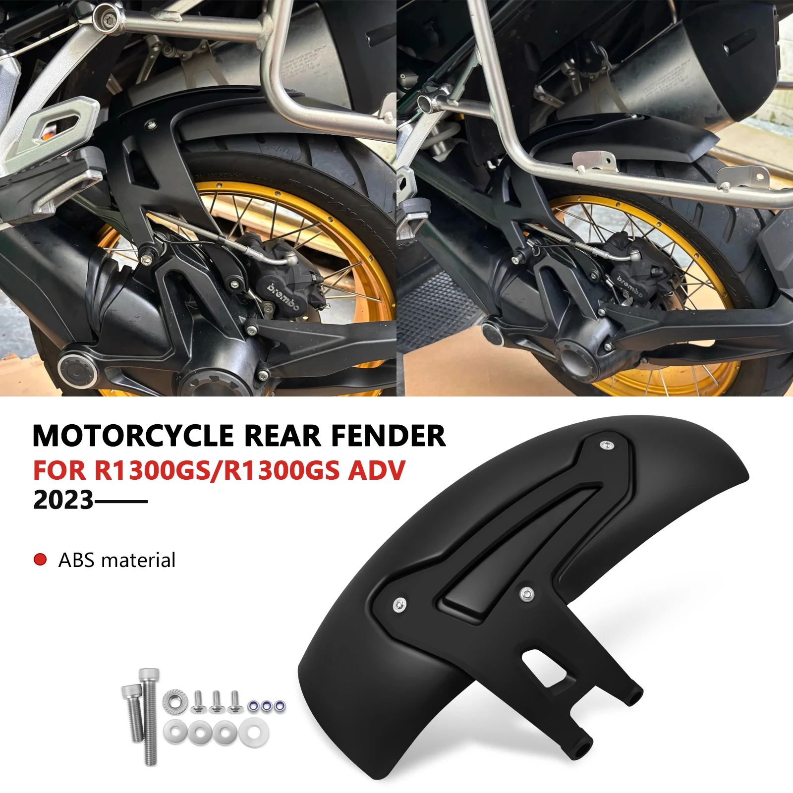 

Motorcycle Mudguard R1300GS ADV Rear Mudguard Tire Wheel Fender Splash Protector For R1300 GS Adventure R1300GS 2023 2024 2025