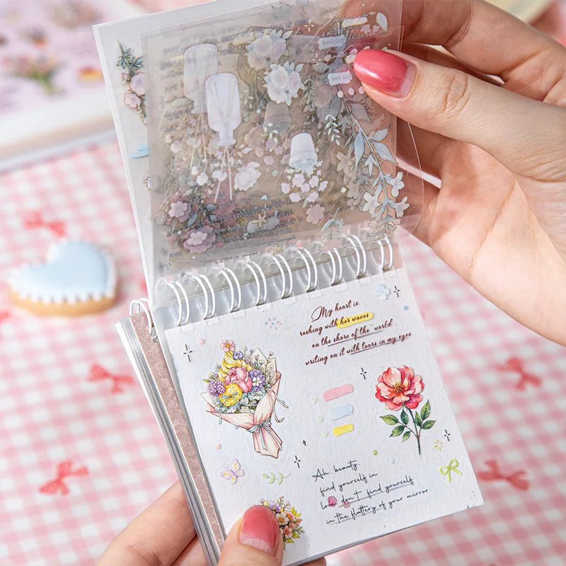 Autocollants de papeterie Kawaii, fleurs et poèmes de vie, pour agenda, autocollants décoratifs pour téléphone portable, Scrapbooking, artisanat DIY, 40 pièces/lot