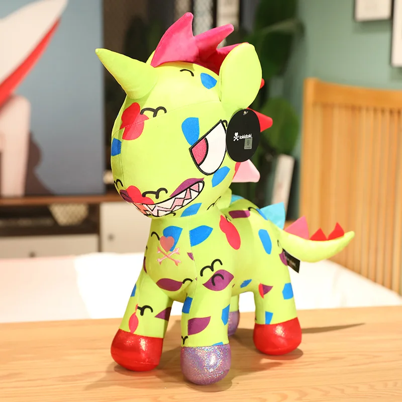 Tokiodki-カラフルなユニコーンぬいぐるみ,27/45cm,かわいい人形